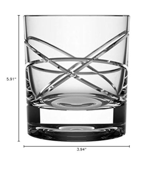 SHTOX 005 Tumbler Crystal Glass with Rotating Pattern, Perfect for Whiskey, Scotch, Bourbon 320ml