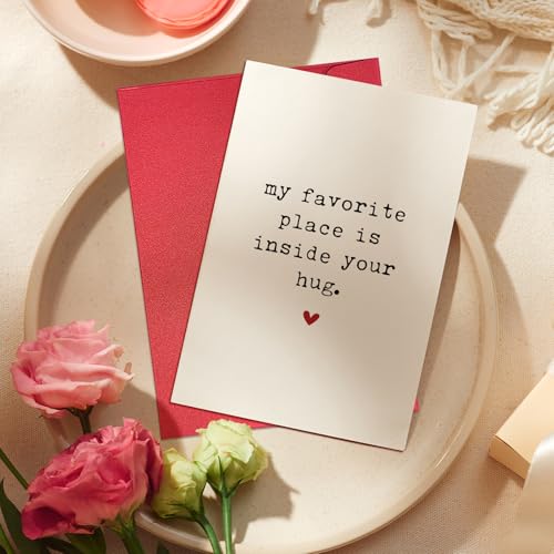 Leinessy Romantic Valentine's Day Card for Him or Her - 8x5.3"