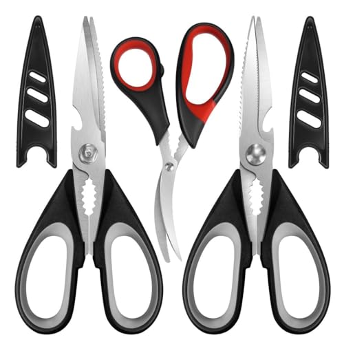 Heavy Duty Kitchen Shears Set - Stainless Steel Scissors for Food