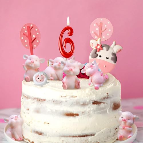 Red Number 3 Candle Topper - 2.76 Inch for Birthdays & Celebrations