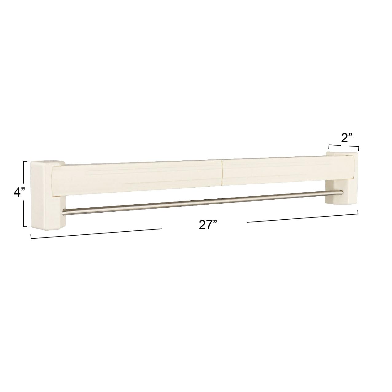 Household Essentials Metal and Plastic Wall Mount Telescoping Drying Rack, Compact Laundry Rack
