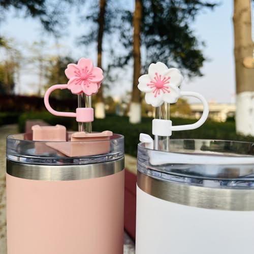 Flower Silicone Straw Covers for Stanley Cups - 5 Pack