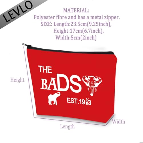 LEVLO Sisters Sorority Makeup Bag Red Zipper Cosmetic Pouch