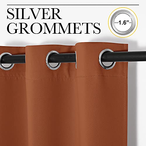 NICETOWN Blackout Curtain Panel, Burnt Orange, 55x78, Room Darkening
