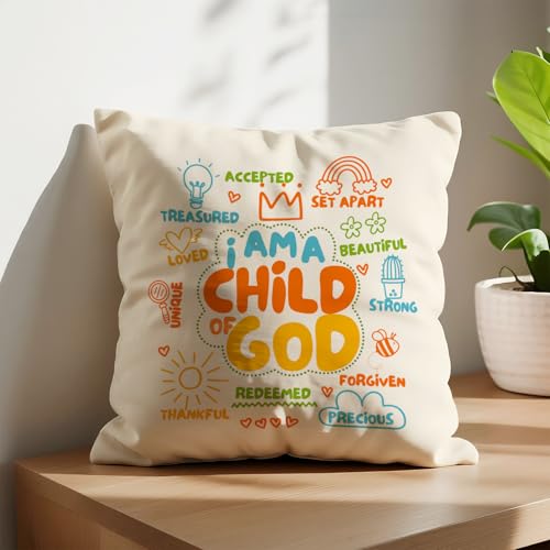 Inspirational Christian Throw Pillow Cover - 18x18 Soft Velvet