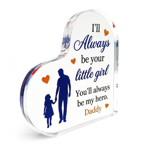 Heart-Shaped Acrylic Dad Plaque - Perfect Gift from Daughter