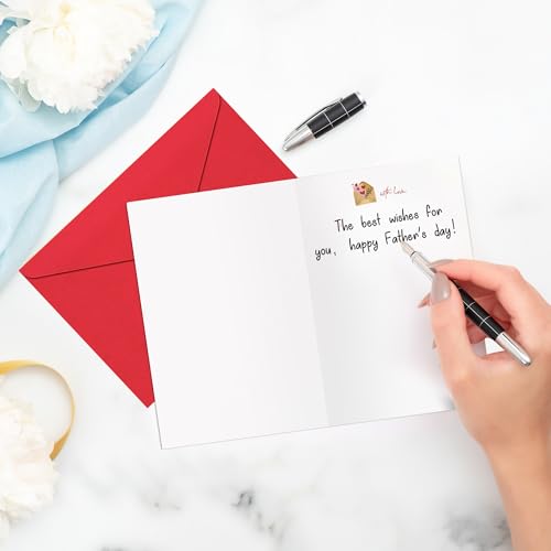 Funny Step Dad Father's Day Card with Premium Red Envelope