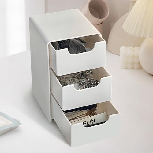 Mini Square Desktop Storage Unit with 3 Drawers for Beads & Jewelry