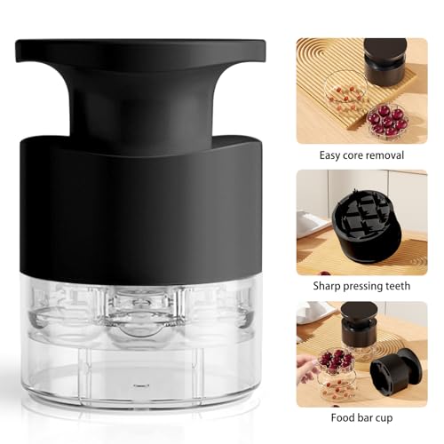 Black Cherry Pitter Tool - 7-In-1 Cherry Seed Remover for Kitchen