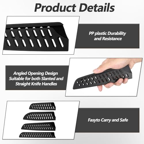 Aphumedc 4-Piece Universal Knife Guard Set - Black Blade Covers