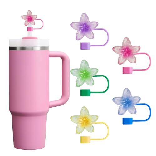 5-Pack Silicone Flower Straw Covers for Stanley 30 & 40 Oz Tumblers