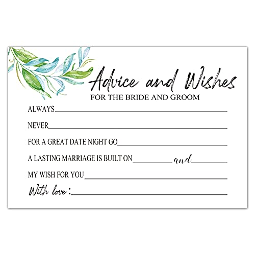 Wedding Advice and Wishes Cards - Pack of 50 for Bridal Showers & Weddings