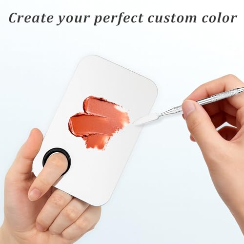 Stainless Steel Makeup Mixing Palette with Spatula for Foundation and Art
