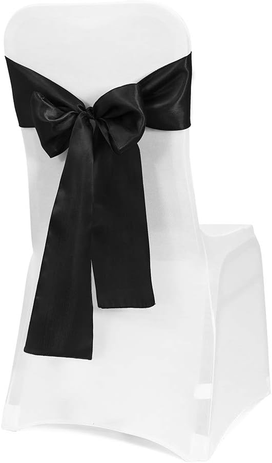 Obstal Satin Chair Sashes - 10 PCS Elegant Bows for Weddings & Events | Universal Fit for Any Chair