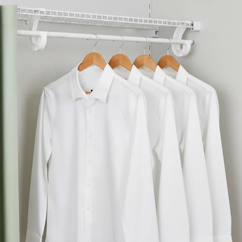 Josojoou 2-Pack J-Shaped Closet Rod Support Brackets - White PP Plastic