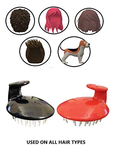 G.B.S Hair Scalp Massager & Shampoo Brush - Black and Red