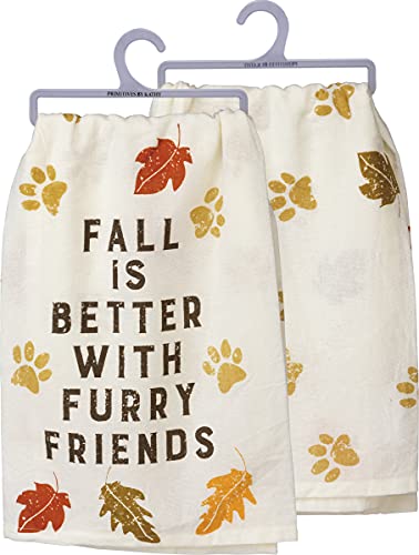 Fall Is Better with Furry Friends Cotton Kitchen Towel