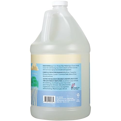 Ginger Lily Farms Botanicals Plant-Based 3-in-1 Shower Blast Weekly Spray Cleaner, 100% Vegan & Cruelty-Free, Fragrance-Free, 1 Gallon (128 fl. oz.) Refill