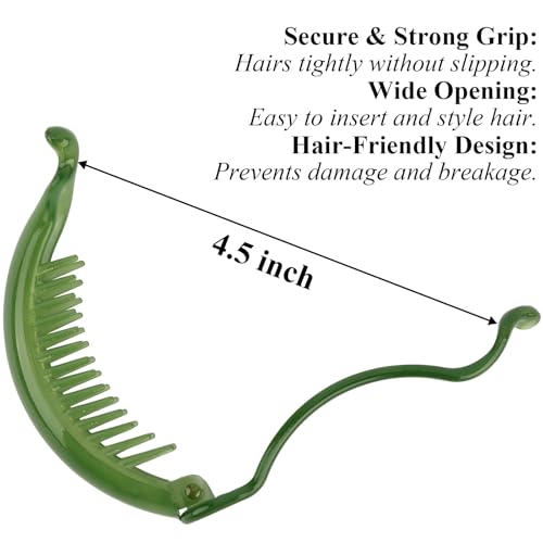 TODDER 6-Pack Banana Clips for Women Non-Slip Hair Clips
