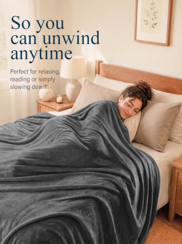 Utopia Bedding Twin Size Fleece Bed Blanket - Grey, 60x80 Inches, Ultra Soft