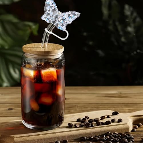 Butterfly Straw Cover Cap for 10mm Tumbler Cups - Cute Silicone Dust-Proof Lid