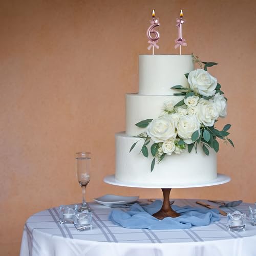 Elegant Rose Gold 61st Birthday Candle Set with Crown Decor