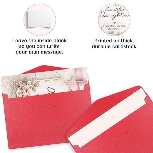 Elegant Mother's Day Card for Daughter with Red Envelope