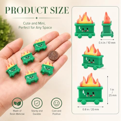 Green Mini Resin Dumpster Figurines Set of 20 - Desk Accessory
