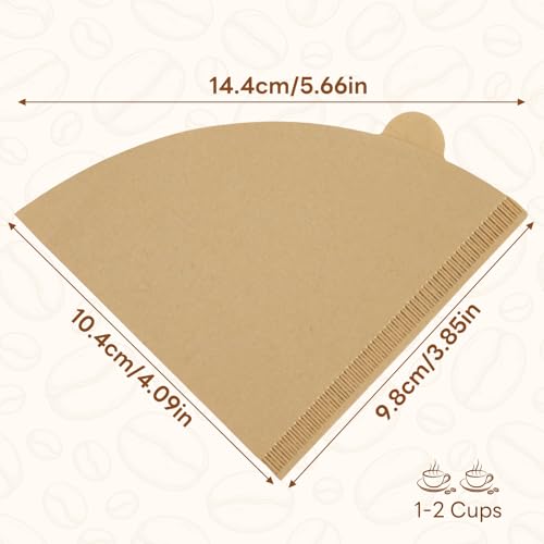 200 Count Unbleached Coffee Filters #1 - Disposable Cone for Pour Over & Drip Coffee Makers (No Box)