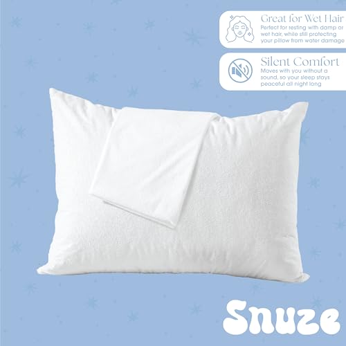 Snuze Waterproof Terry Pillow Protector 2-Pack - Standard/Queen Size