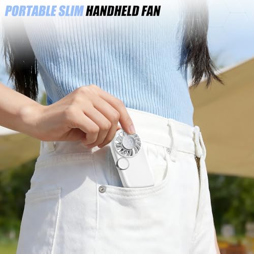 Portable Mini Handheld Fan - 5 Speed Rechargeable with LED Display