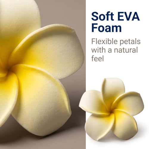 2Pcs 7cm Hawaiian Plumeria Flower Hair Clips White Blue Beach Accessories