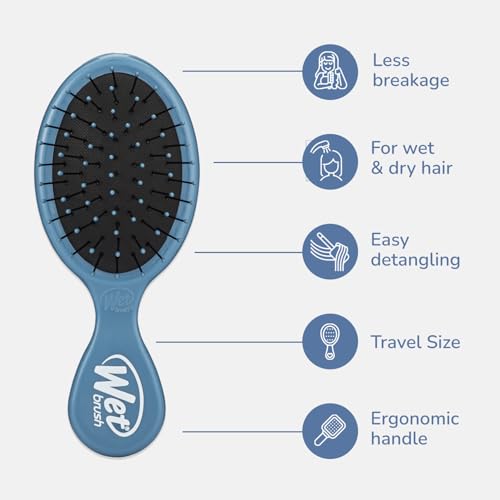 Wet Brush Mini Detangler Hair Brush - Elemental Blue Travel Hairbrush