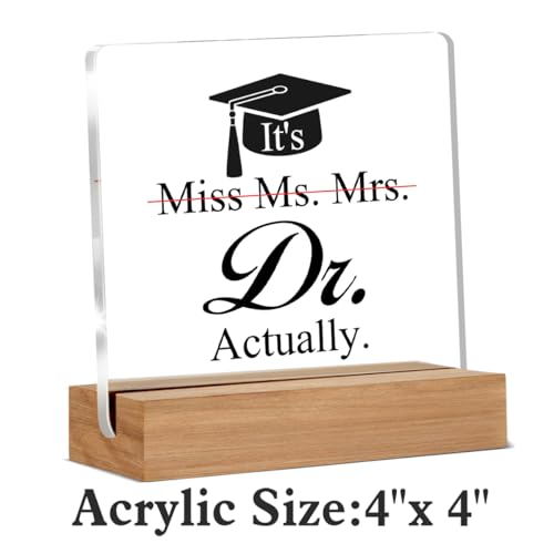 PhD Graduation Gift for Her - Acrylic Desk Plaque Sign
