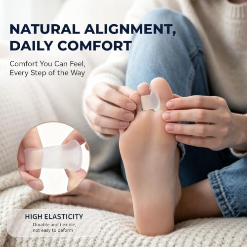 FoglessVue Gel Toe Separators 12-Pack, Soft Single-Loop Bunion Cushions