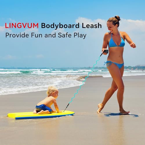 4 ft Bodyboard Leash ? 7mm Thick Coils Wrist Bodyboard Leash with Plug for Bodyboarding