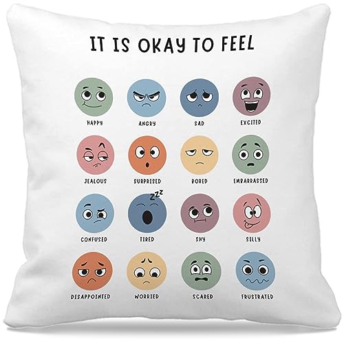 Nogrit Calm Down Corner Pillow Cover, 18x18 Corduroy Decor for Therapy Office