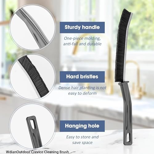Crevice Cleaning Brush Set - Heavy-Duty Slim Scrubbing Tool (3 Pack)