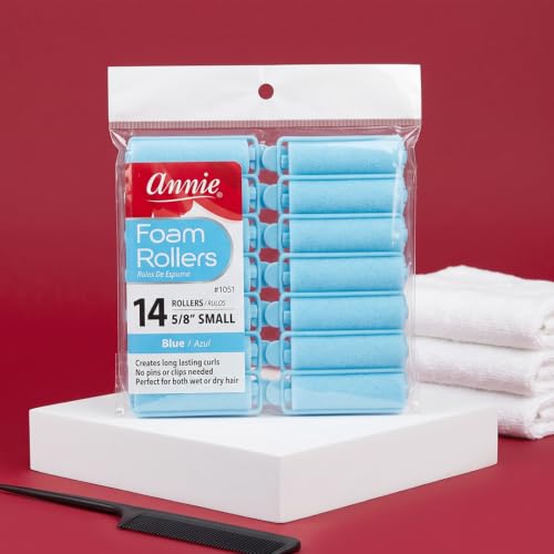 Annie Foam Hair Rollers 5/8 Inch Soft Sponge Curlers 14 Count