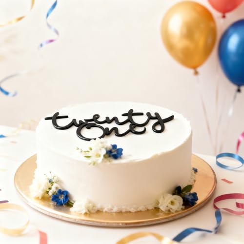 Elegant Acrylic Twenty One Cake Topper for 21st Celebrations