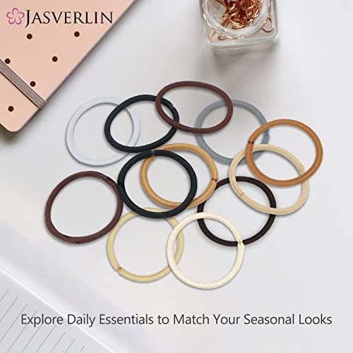 JASVERLIN Dark Brown Hair Elastics 50-Pack No Damage Ponytail Holders