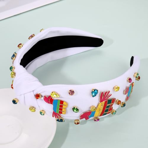 Mexican Fiesta Rhinestone Headband for Women Cinco De Mayo Hair Accessories