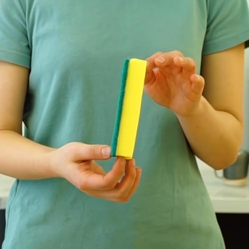 Double-Sided Kitchen Cleaning Sponges 10-Pack - Heavy-Duty Scrubbing & Soft Absorbent Sides, Non-Scratch