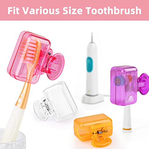 Hxezoc 4 Pack Travel Toothbrush Head Covers - Portable Plastic Protectors