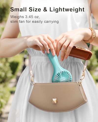 TriPole Portable Mini Handheld Fan - Rechargeable Personal Fan, Blue