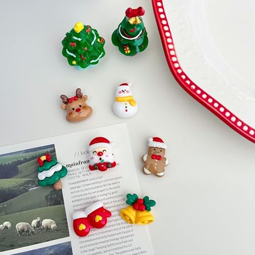 Christmas Magnets Set - 6 Festive Designs for Fridge Decor