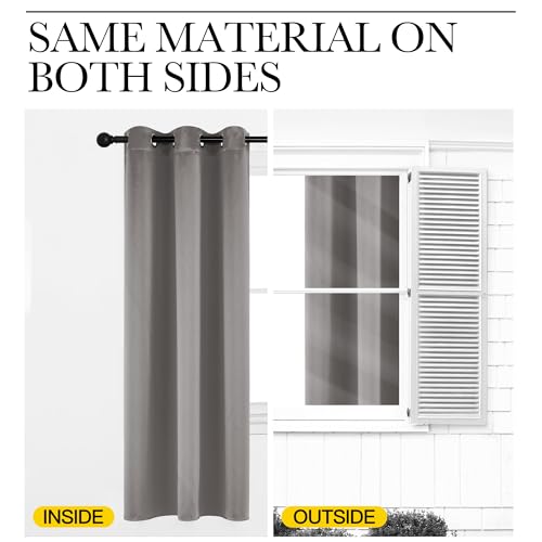NICETOWN Chrome Gray Room Darkening Curtains 42" x 63" - 2 Panels