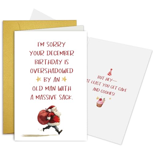 Funny Christmas Birthday Card for December Birthdays