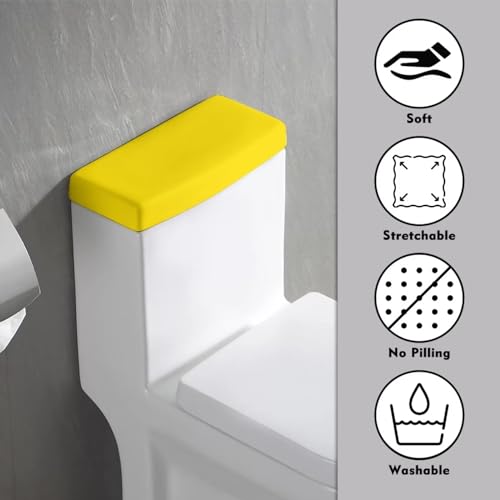 Yellow Stretch Polyester Toilet Tank Cover - Bathroom Decor & Protection, 1 Piece Uorisanigo