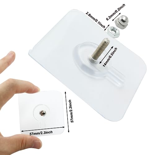 12-Pack Adhesive Screw Hooks - Heavy Duty Waterproof Wall Hooks for Kitchen